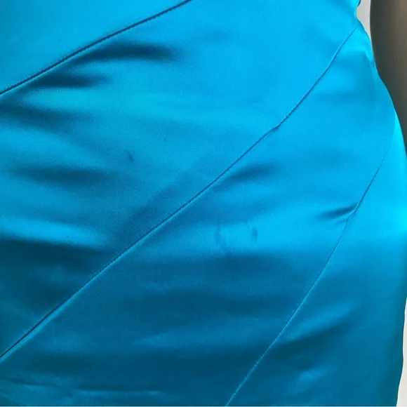 Cache Blue Satin Halter Dress Size 0 - Picture 8 of 8